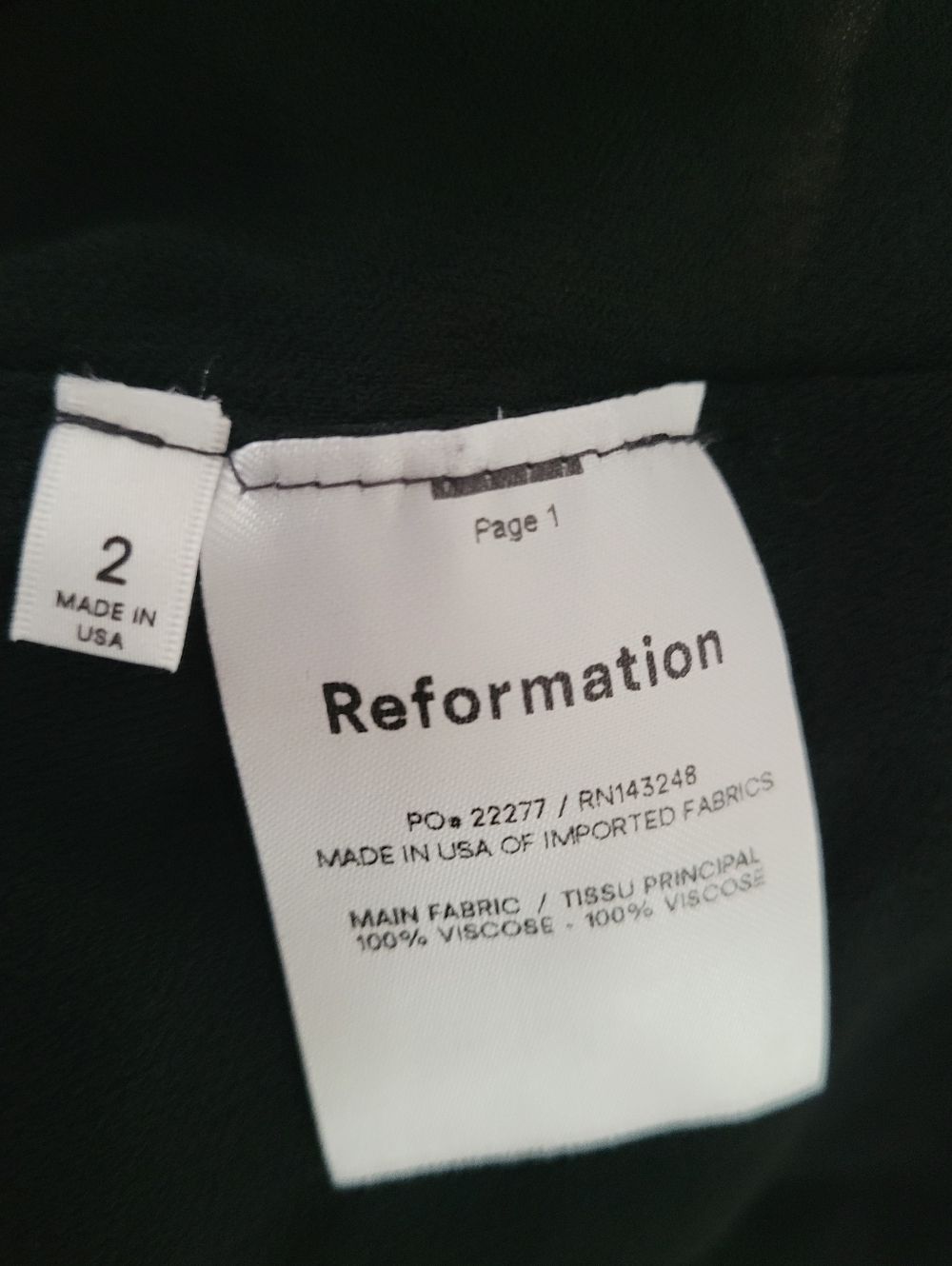 REFORMATION CHRISTINE DRESS IN BLACK - Picture 7 of 7